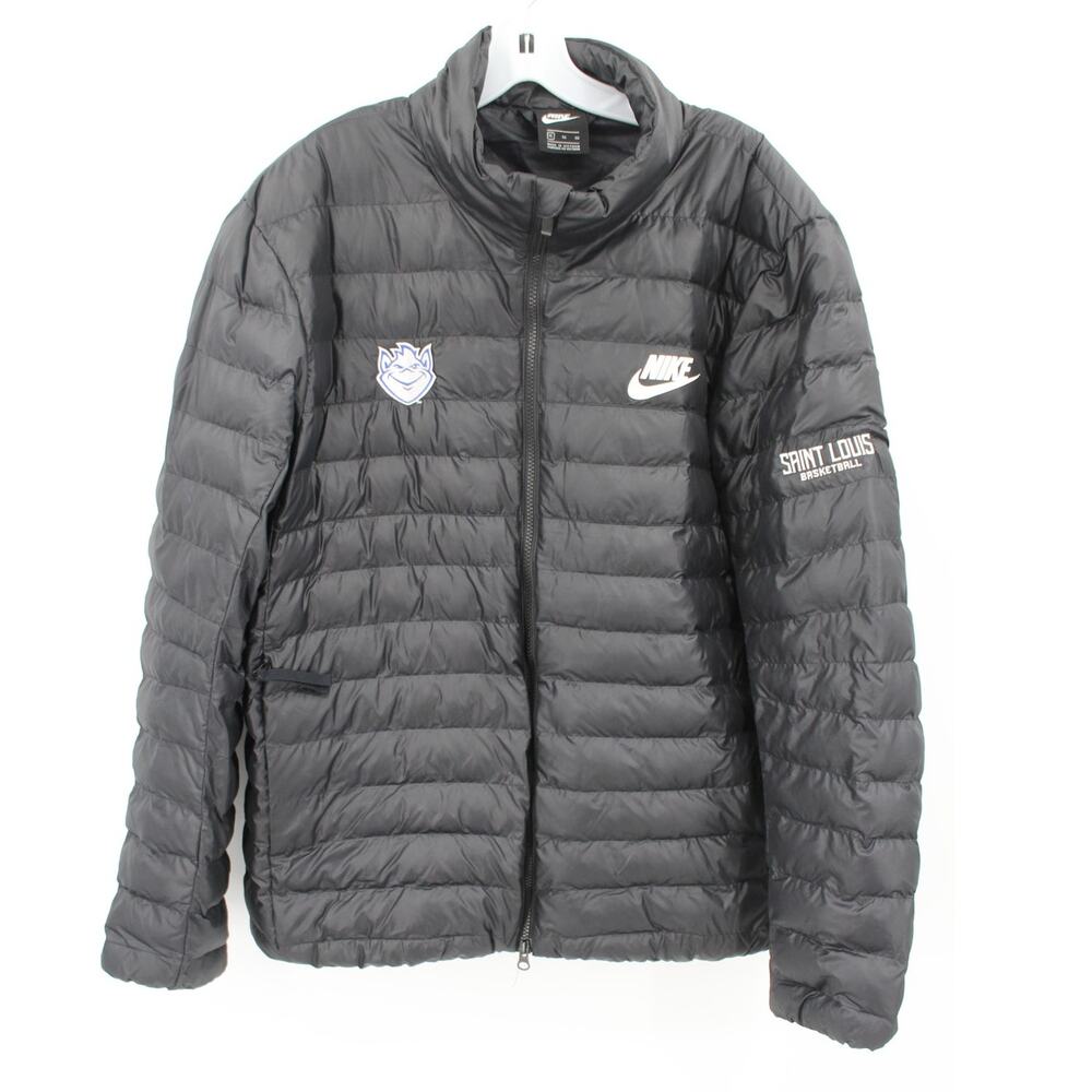 Nike MEN XL Saint Louis Basketball Billikens Puffer Bubble Jacket Black